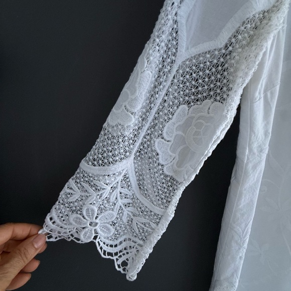 Ann Taylor White Cotton Lace Embroidered Tunic Dress Size Small - Picture 6 of 16
